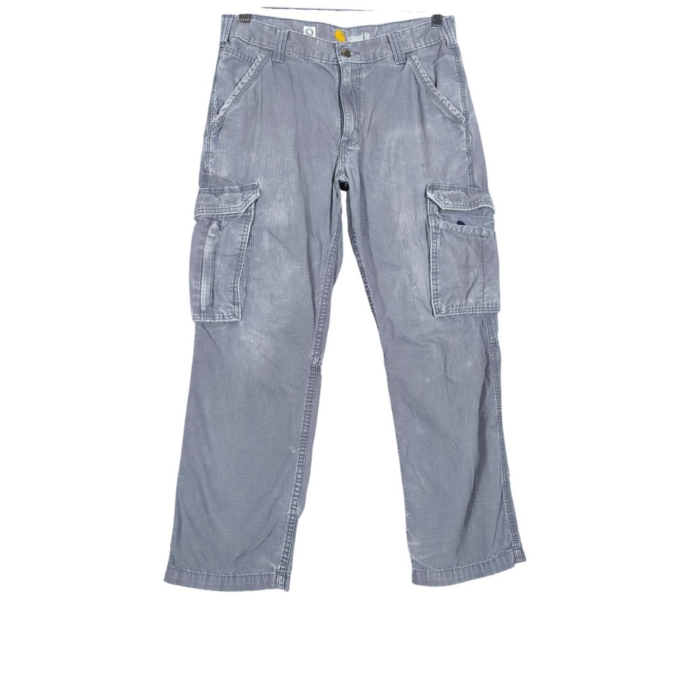 Carhartt Force Relaxed Fit Grey Ripstop Cargo Pants Mens 32x30